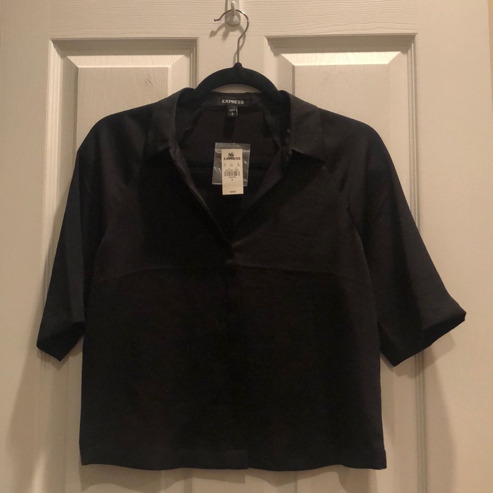 Black button up blouse